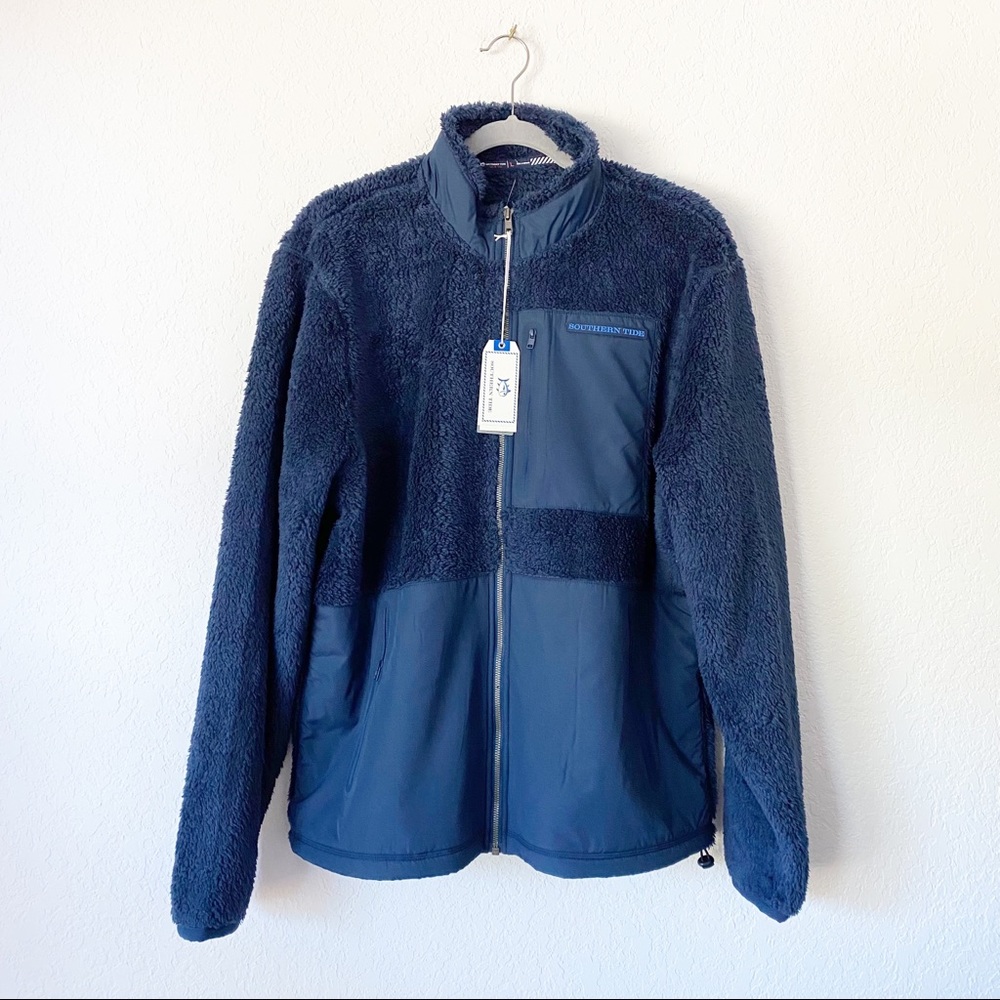 NWT Southern Tide Sherpa Full Zip Jacket Navy - Picture 4 of 7